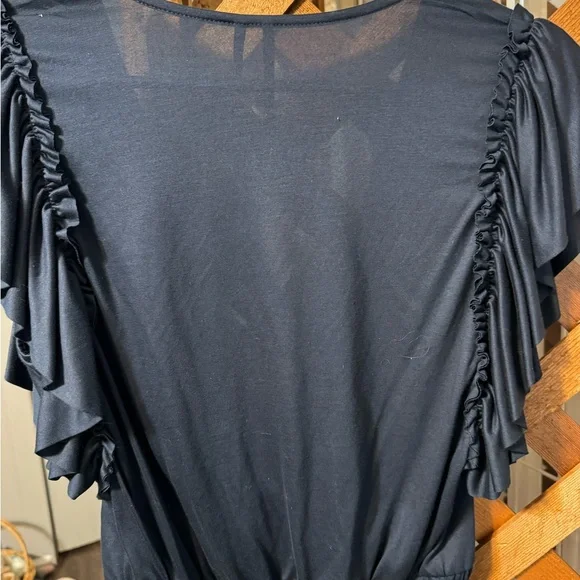 Anthropologie Navy Ruched Blouse - Picture 4 of 4